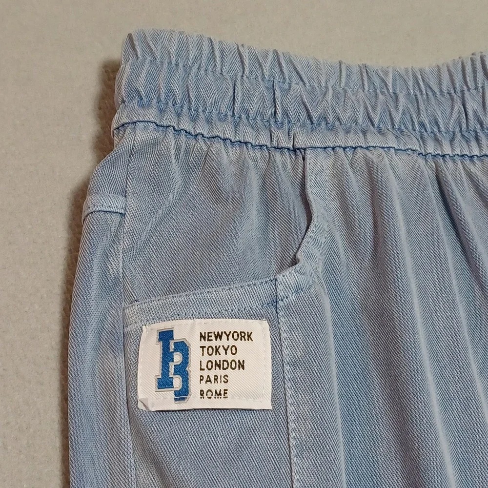 Comfijeans Jogger Pants Womens 28 Light Blue Elastic Waist Drawstring Casual New